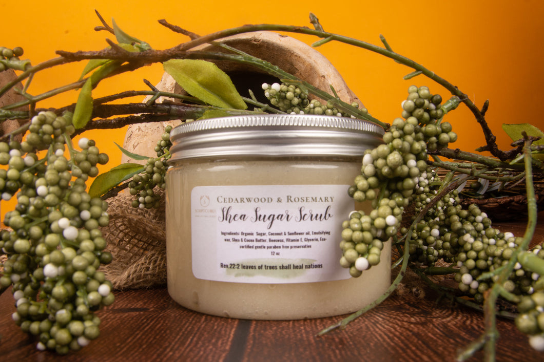 Cedarwood & Rosemary Shea Sugar Scrub